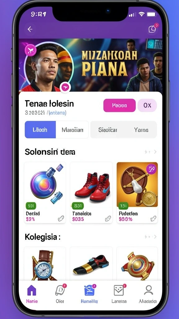 Tampilan antarmuka permainan yang menarik dan user-friendly.