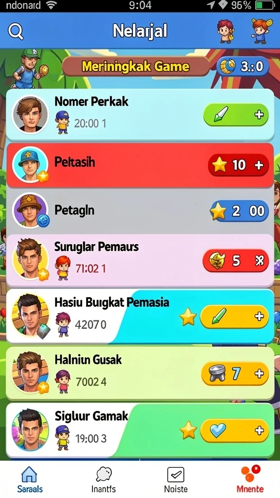 Tangkapan layar menunjukkan karakter utama dalam aksi menantang.