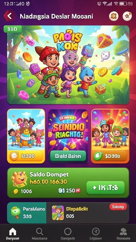 Tampilan menu utama yang menarik dan interaktif.