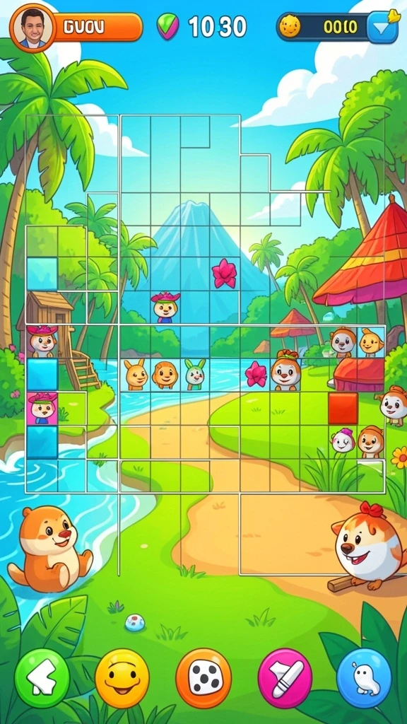 Screenshot dari salah satu level yang menantang.