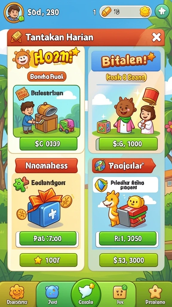Mode permainan yang bervariasi dan menarik.