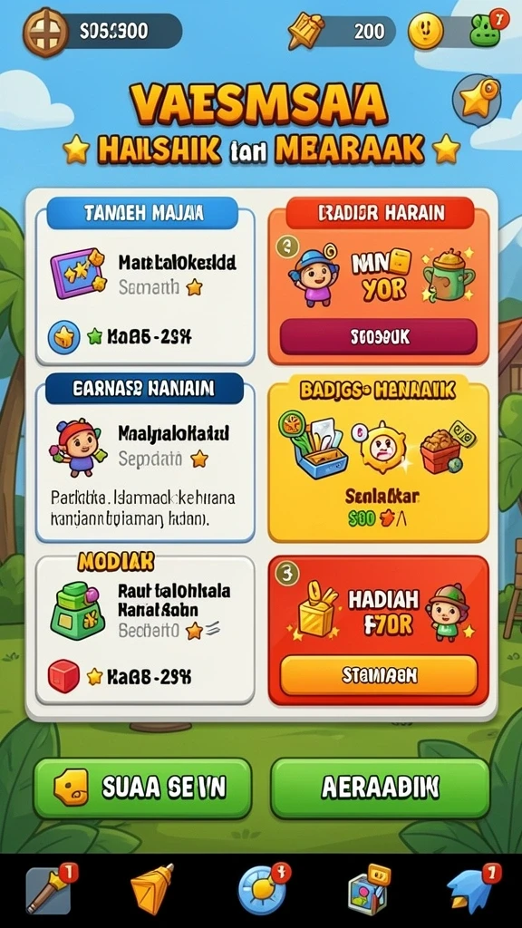 Screenshot menunjukkan karakter yang dapat disesuaikan dengan berbagai item.