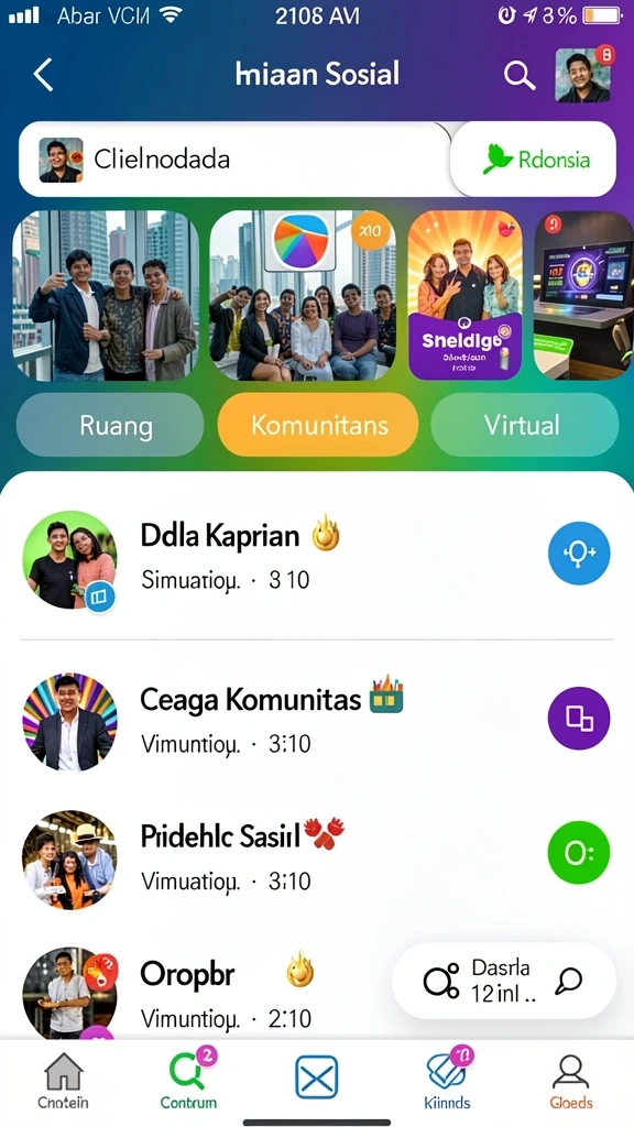 Fitur komunitas untuk berinteraksi dengan pemain lain.